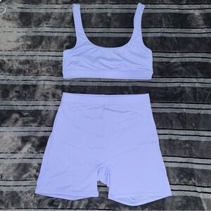 Skims Swim Tank Bikini Top & Short Set - Periwinkle
